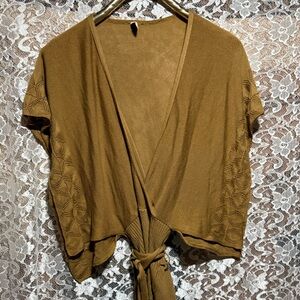 Vintage y2k kimono style faux wrap pull over layering sweater small like new